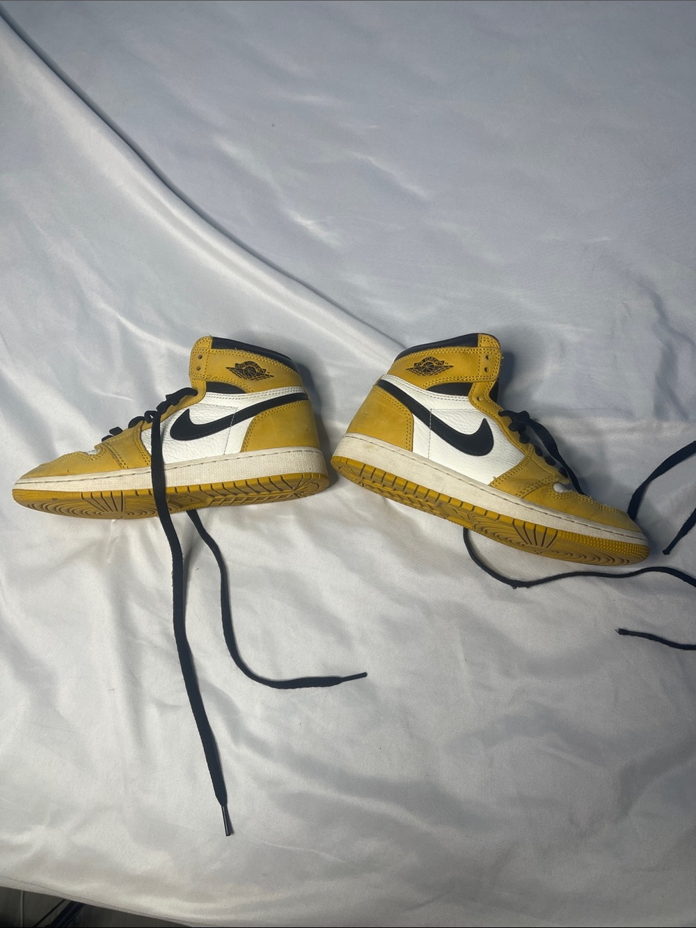 Nike Kids Yellow, White & Black High-Top Sneakers